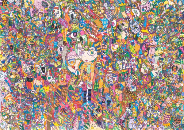 【縁起物】　不思議な絵 岡本肇 絵画『お福さん‐笑福満福』縁起物シリーズ【wami0001】 - 大阪