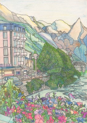 スイスの風景写真を見て｜菱沼荘谷｜90-3｜全国のギャラリー｜旅する絵