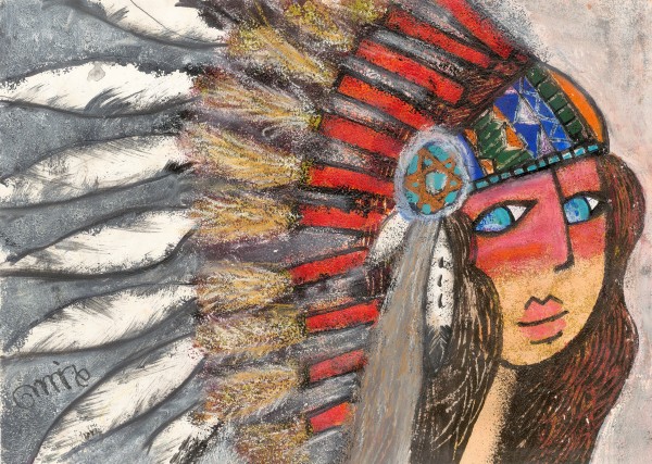 インディアン女性｜大峯直幸｜80-4｜全国のギャラリー｜旅する絵の